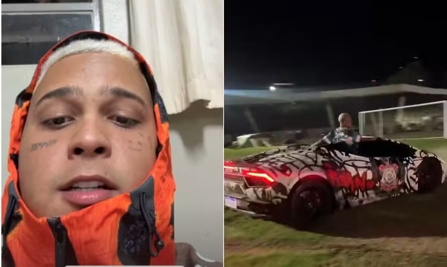Dano ao patrimônio: MC Ryan dá cavalo de pau em estádio